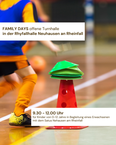 Familydays in der Rhyfallhalle: Bewegte Sonntagmorgen für die ganze Familie - Der Turnverein Satus Neuhausen am Rheinfall führt auch in diesem Winterhalbjahr die beliebten Familydays durch.